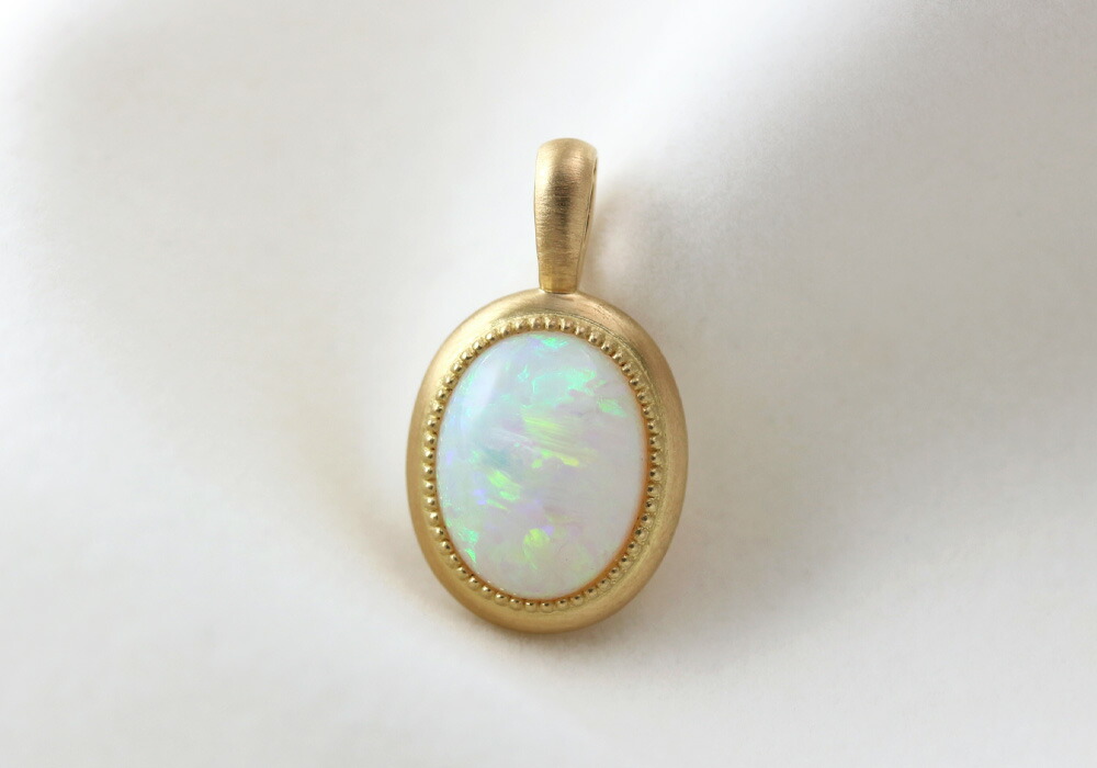 楽天市場】K18 オパール 1.120ct 一粒 ネックレスチャーム イエロー