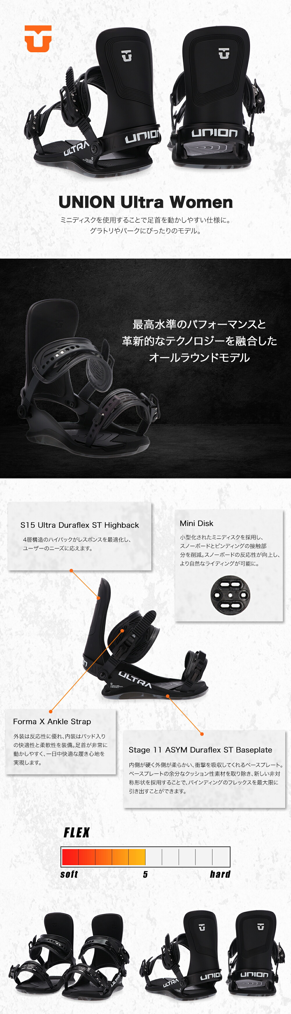 楽天市場】ユニオン Union Ultra Women ウルトラ ビンディング