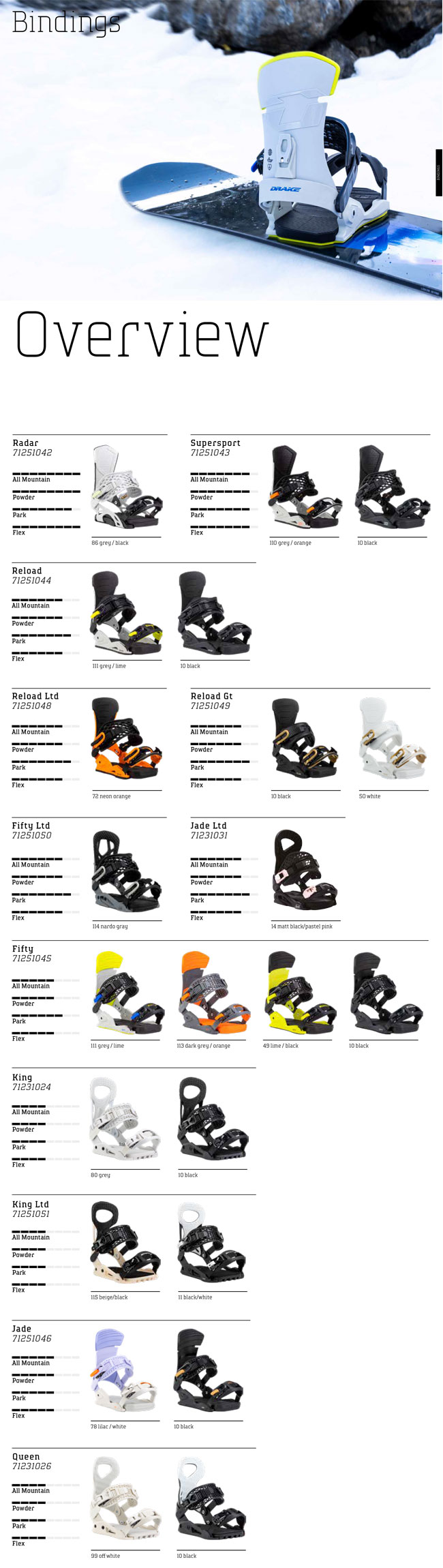 楽天市場】ドレイク ビンディング DRAKE RELOAD LTD 25-26 リロード