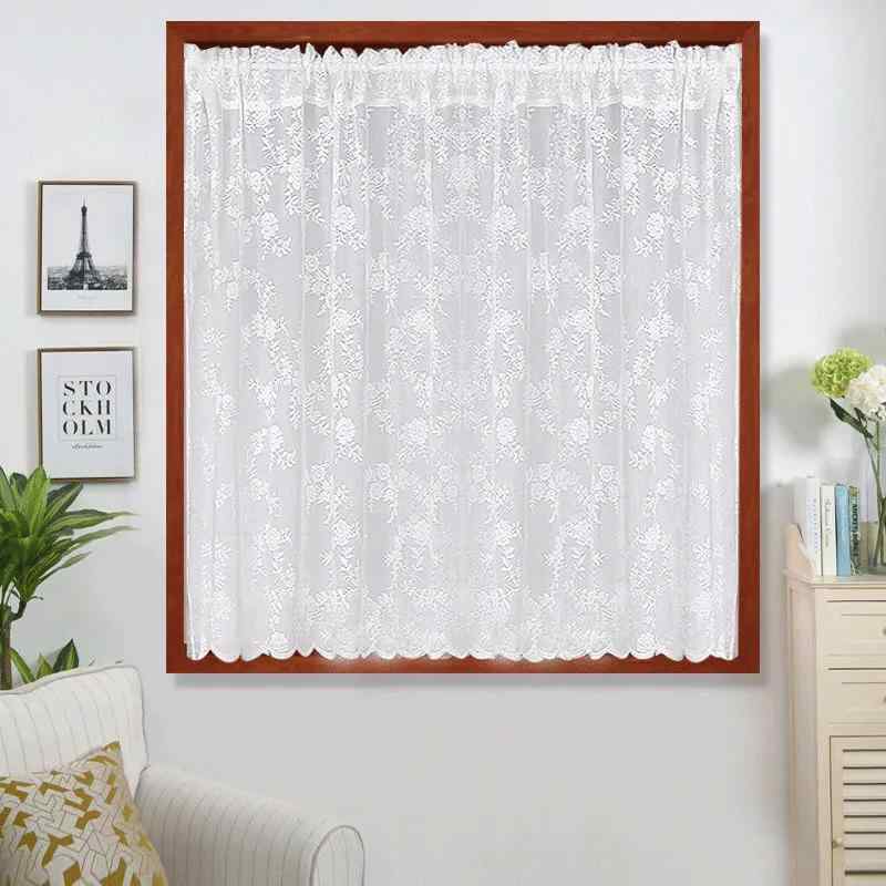 楽天市場】カフェカーテン レース編み つっぱり棒対応 穴あけ不要