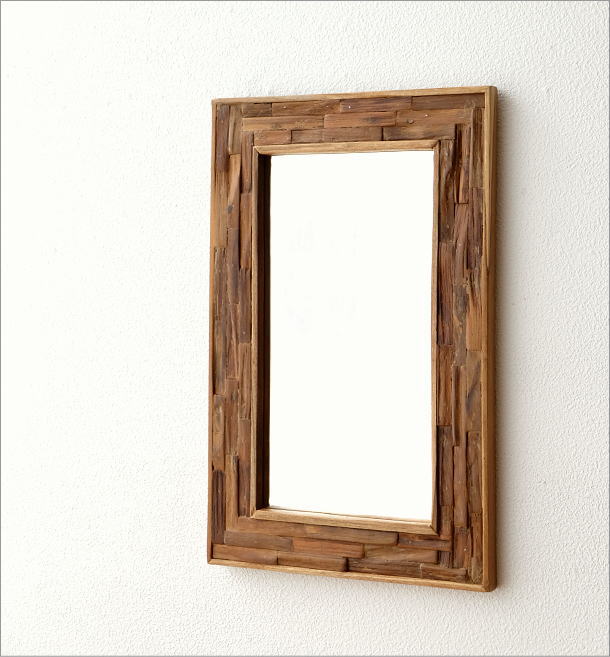 楽天市場】鏡 壁掛け 木製 ウォールミラー 洗面所 トイレ 玄関