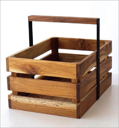 楽天市場】木箱 収納ボックス 木製 チーク 無垢 アイアン 収納 箱