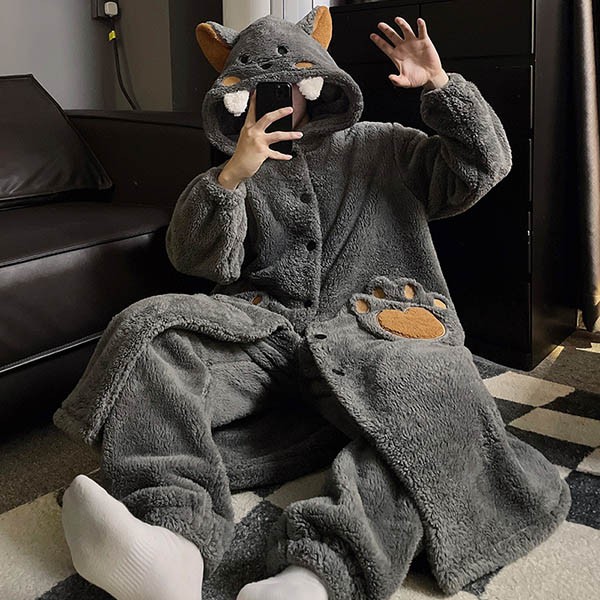 楽天市場】ルームウェア もこもこ パジャマ 羊 狼 冬 長袖 ナイト