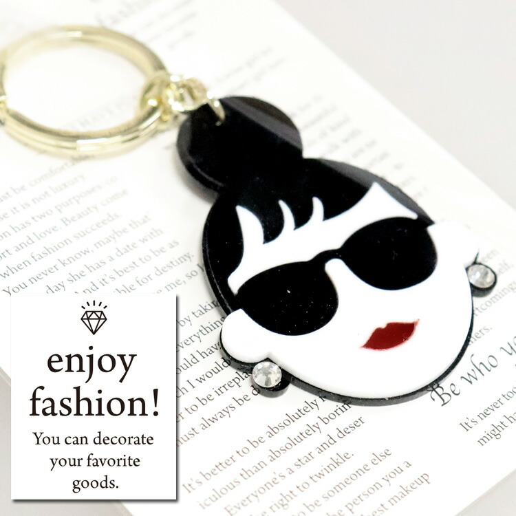 楽天市場】HAPPY FACE EMMA キーホルダー HAPPY CHARM サングラス LADY