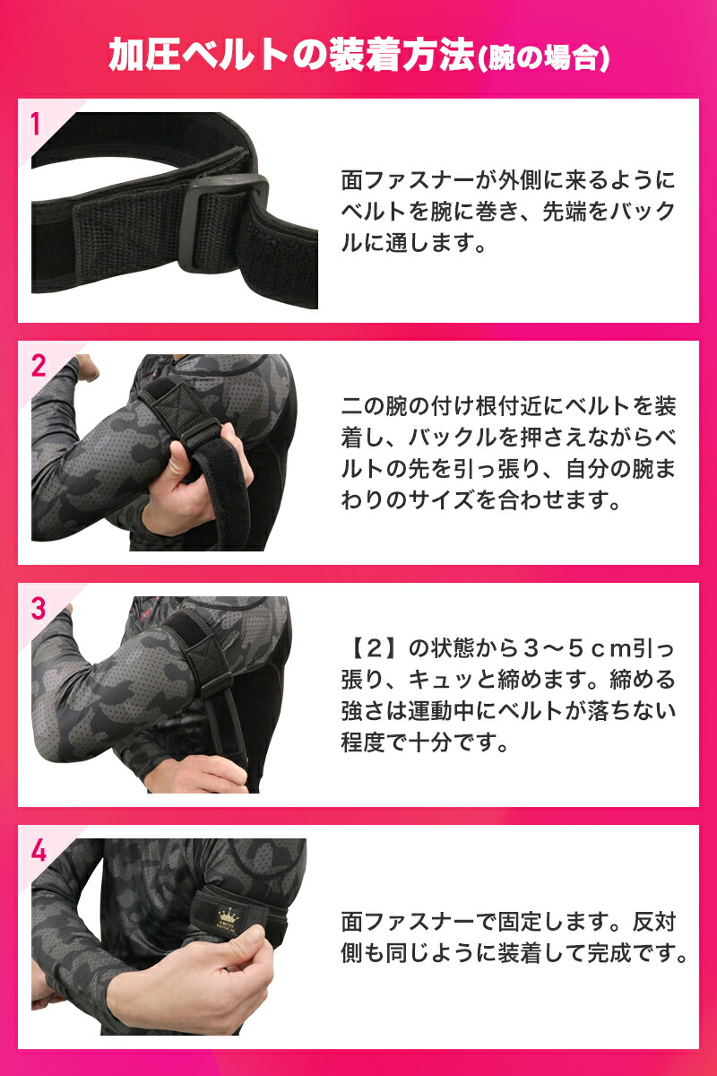 楽天市場】加圧ベルト「正規品」腕用2本のみ トレーニングベルト 加圧
