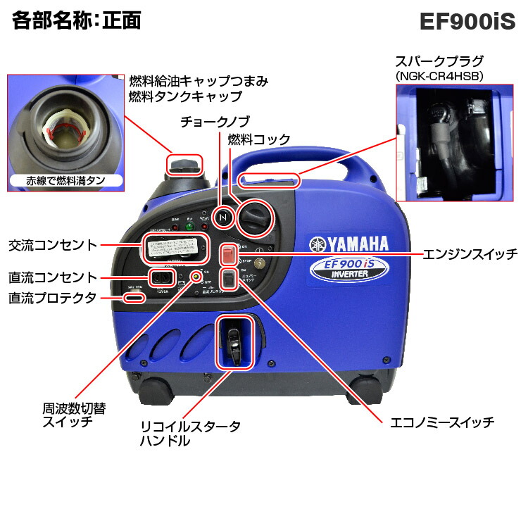ヤマハ インバーター発電機 EF900iS【EF900IS】 — PLOW(プラウ)公式ストア