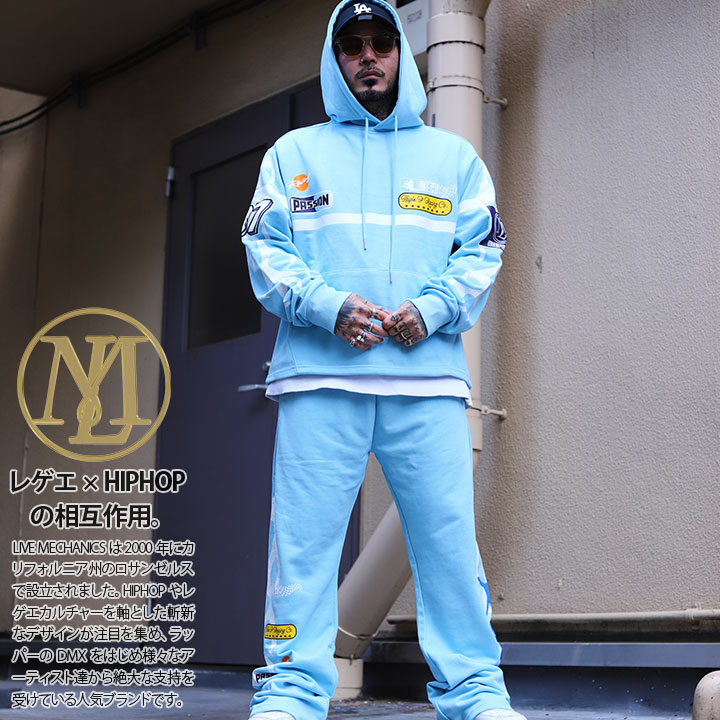 楽天市場】LIVE MECHANICS 上下セット ショート丈 長袖 フレアパンツ