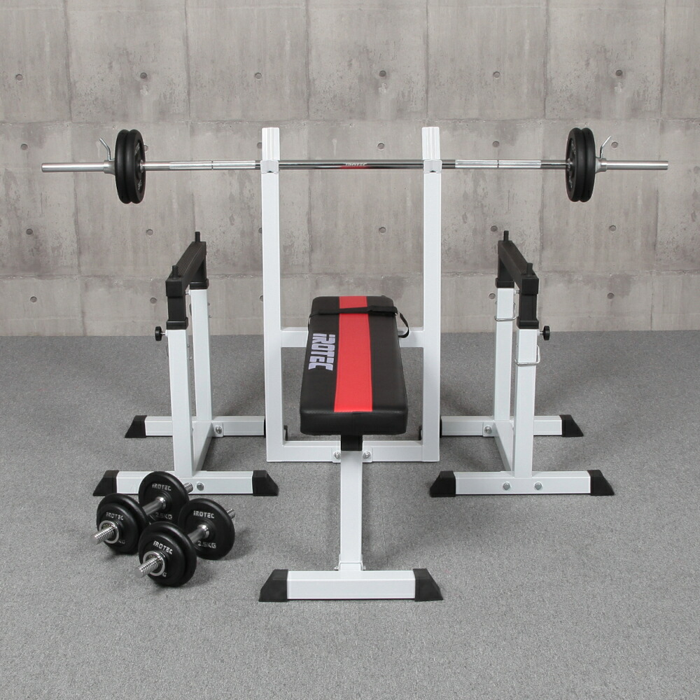 ストレングスセット50K プレスベンチ + アイアンバーベルダンベル50kg