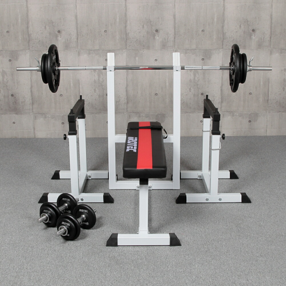 ストレングスセット70K プレスベンチ + アイアンバーベルダンベル70kg