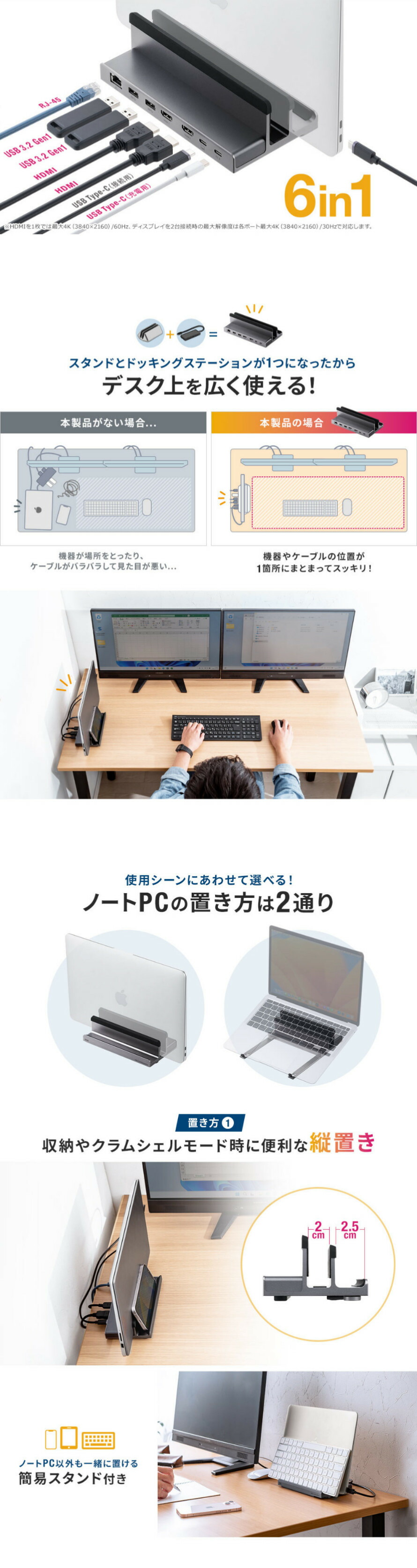 楽天市場】【楽天1位受賞】ドッキングステーション HDMI 2ポート搭載