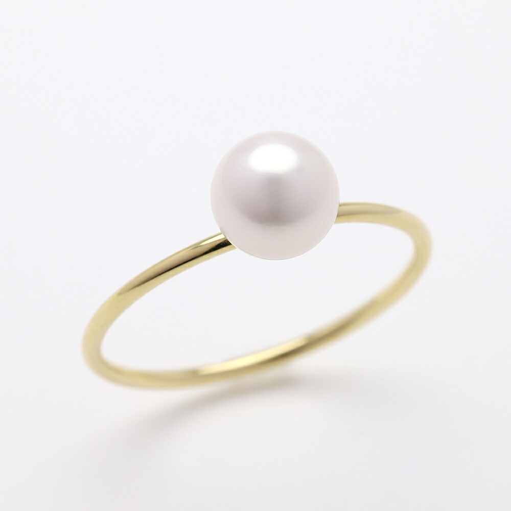 楽天市場】k18 パール リング 18金 イエローゴールド 18k 真珠 指輪