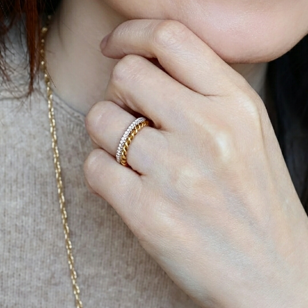 楽天市場】ツイスト ゴールド リング k18 刻印 名入れ ネーム リング