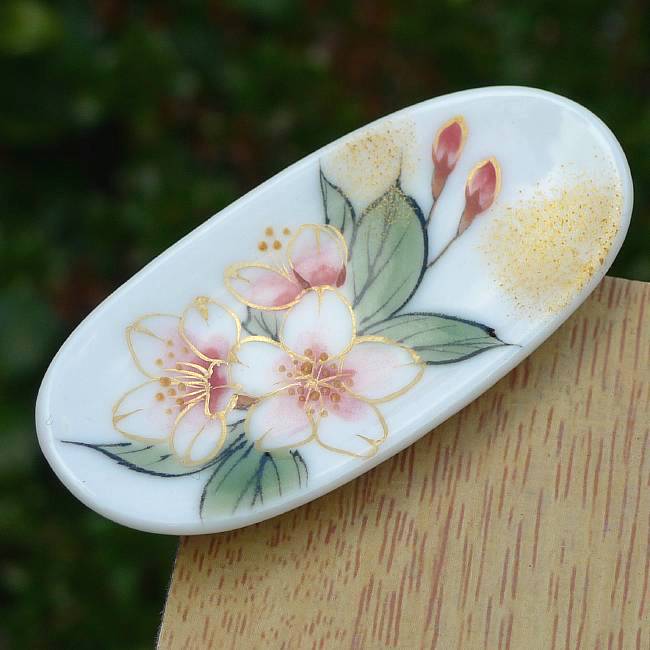 花うつろい箸置き 桜単品 陶あん - 京焼清水焼 松韻堂