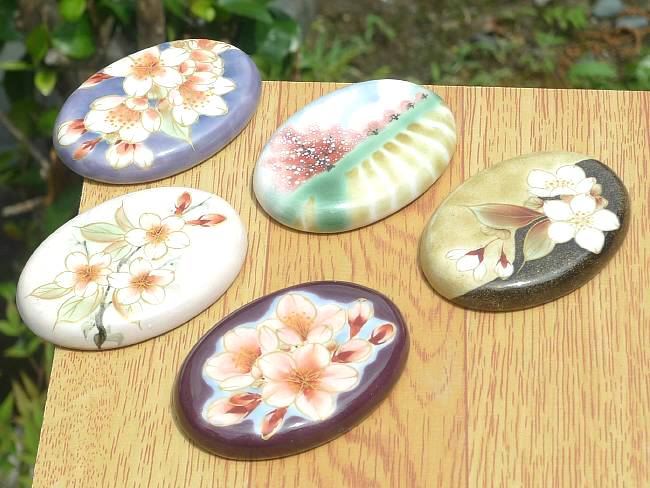 幽玄桜箸置きセット 陶あん - 京焼清水焼 松韻堂