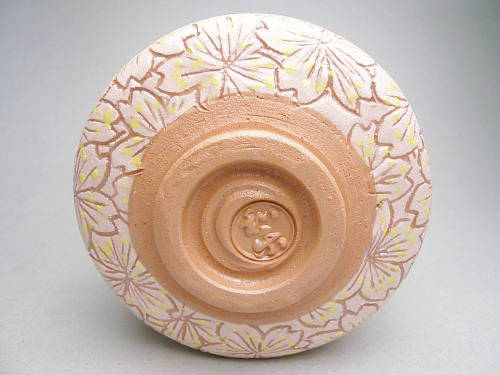 桜小紋楽茶碗【送料無料】【茶筅・茶杓付】 - 京焼清水焼 松韻堂