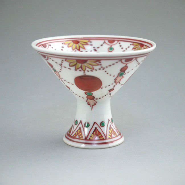 赤絵瓔珞馬上盃 彦 - 京焼清水焼 松韻堂