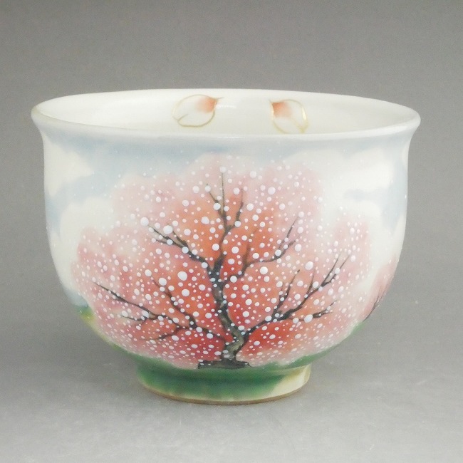 幽玄桜お茶呑茶碗 陶あん 春野 単品 - 京焼清水焼 松韻堂