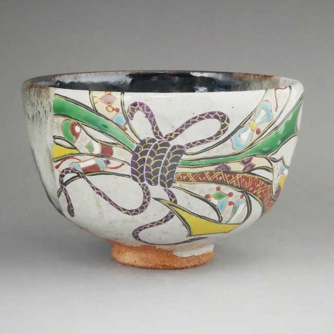 掛分熨斗絵抹茶茶碗 良二 - 京焼清水焼 松韻堂