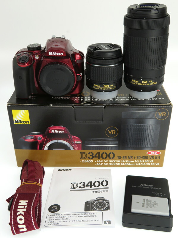 Nikon】ニコン『D3400ダブルズームキット』D3400WZRD レッド 2416万