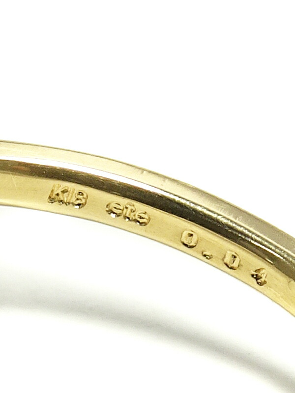 ete】【馬蹄】エテ『K18YG ホースシュー リング ダイヤモンド0.04ct