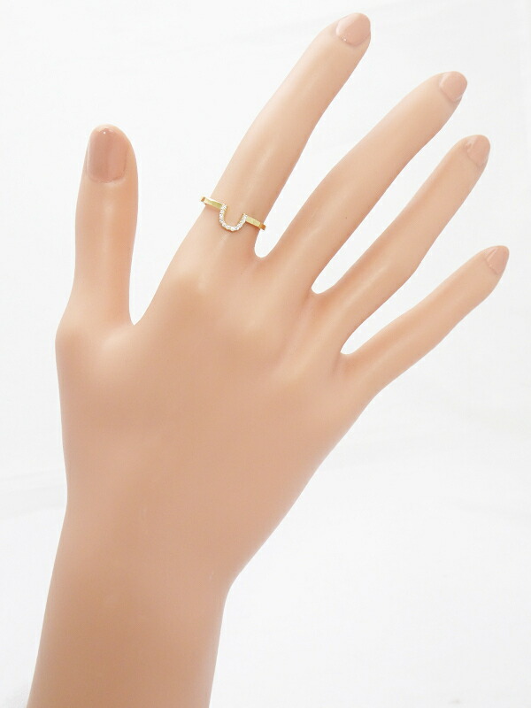 ete】【馬蹄】エテ『K18YG ホースシュー リング ダイヤモンド0.04ct