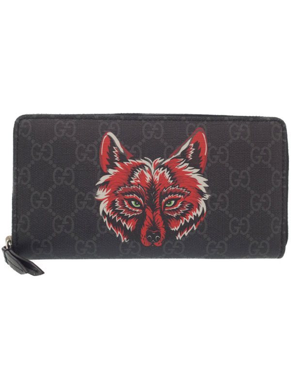 GUCCI】グッチ『ウルフ GGスプリーム ジップアラウンド ウォレット
