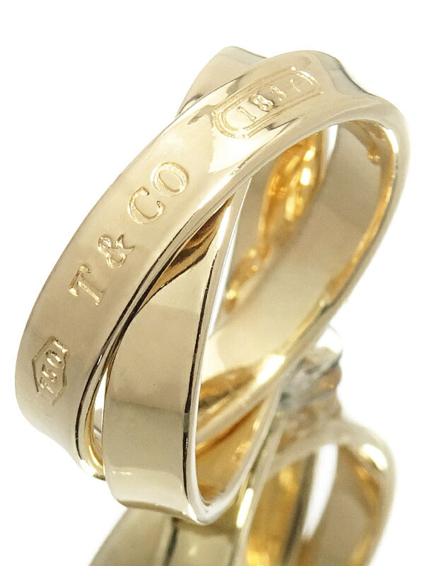 TIFFANY＆Co.】【2連】ティファニー『K18YG 1837 インターロッキング