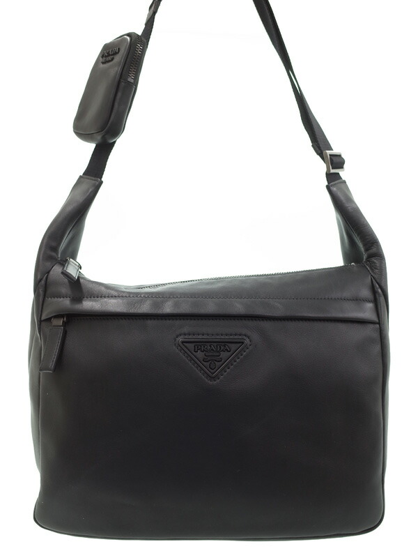 PRADA】プラダ『レザー メッセンジャーバッグ』2VH125 メンズ