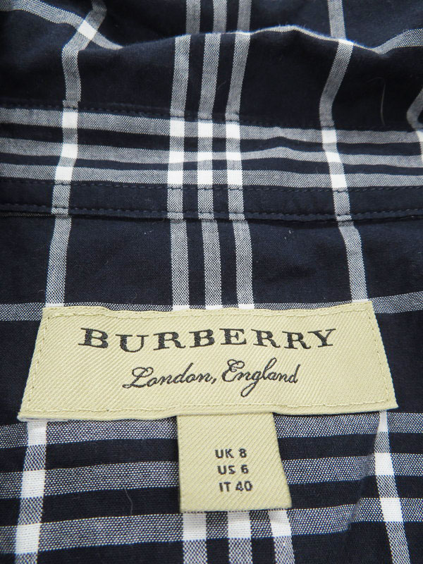 BURBERRY】【トップス】バーバリー『チェック柄長袖シャツ sizeUK8