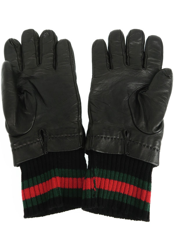 GUCCI】【シェリーライン】【イタリア製】グッチ『レザーグローブ