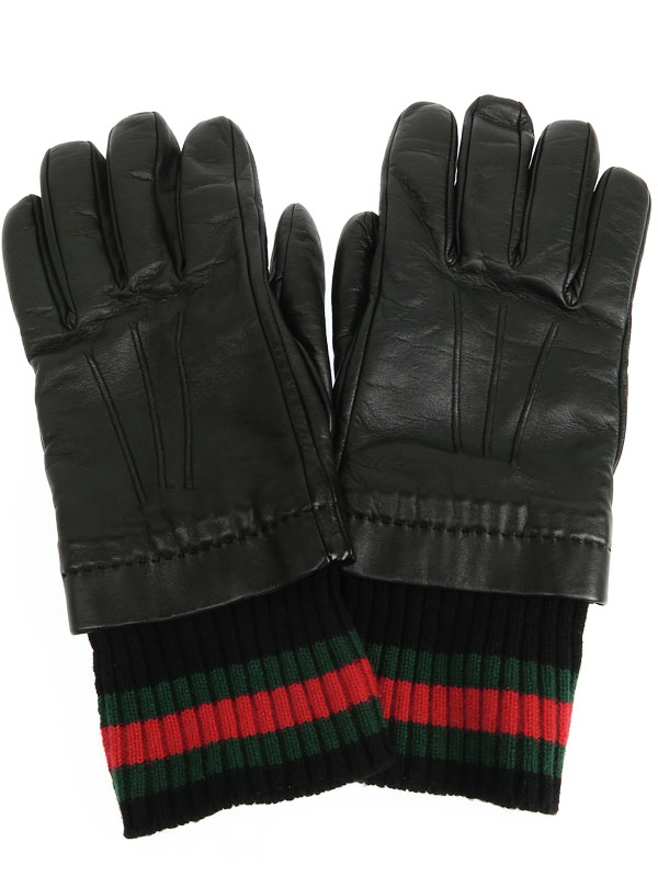 GUCCI】【シェリーライン】【イタリア製】グッチ『レザーグローブ