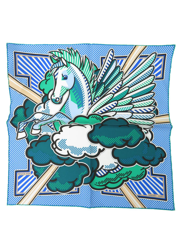 HERMES】【PEGASE POP】【フランス製】エルメス『カレ45 ペガサス