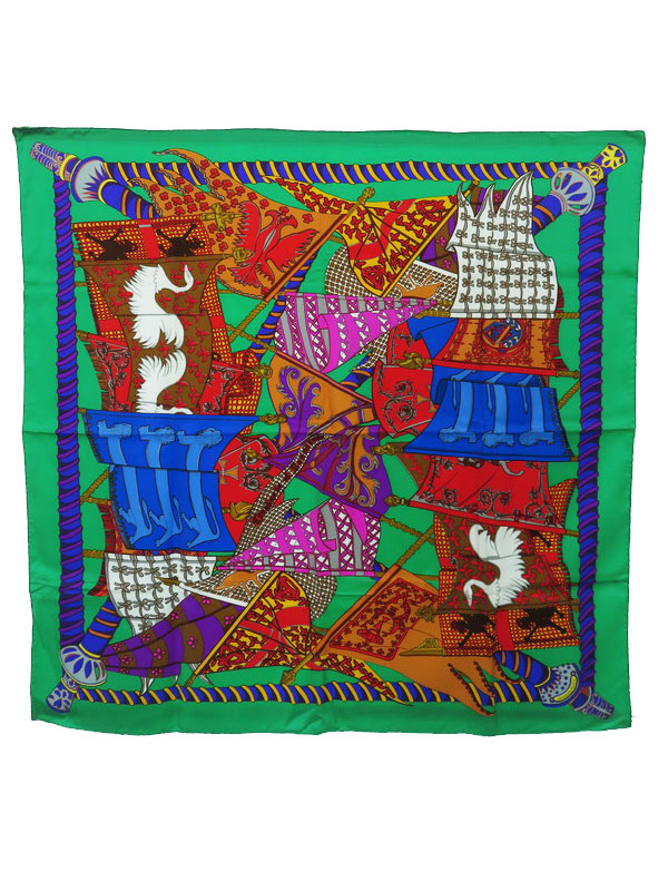 HERMES】【Etendards et Bonnieres】【フランス製】エルメス『カレ90