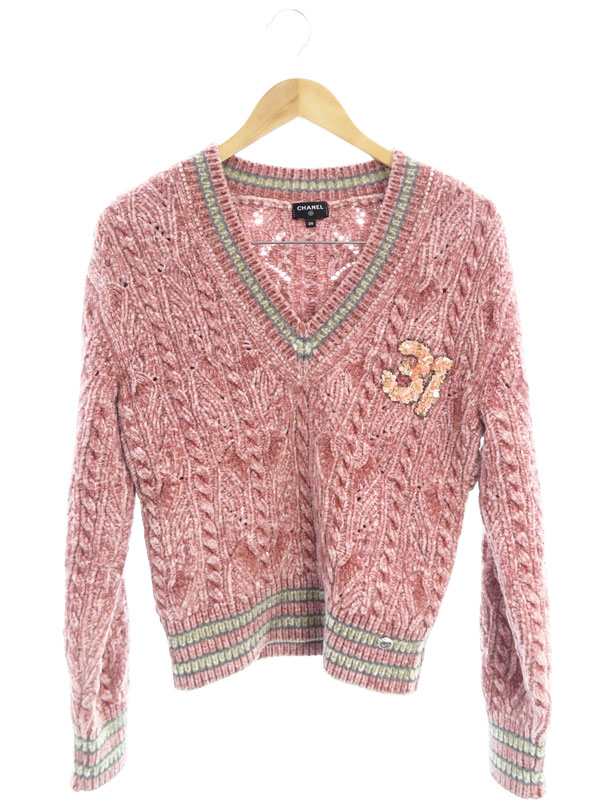 CHANEL】シャネル『Vネック長袖ニット size34』P73532K10528