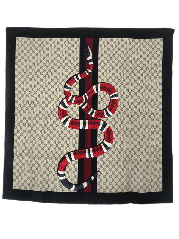 GUCCI】グッチ『GG柄 スネーク シルクスカーフ』レディース 1週間保証