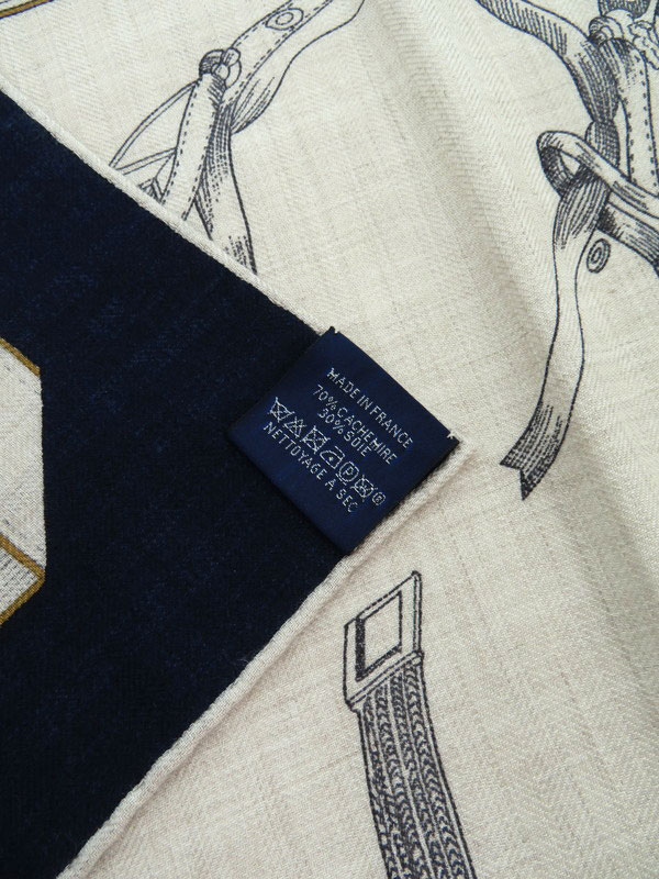 HERMES】エルメス『カレ140 カシミヤ×シルク LES CHEVAUX DECHAINES