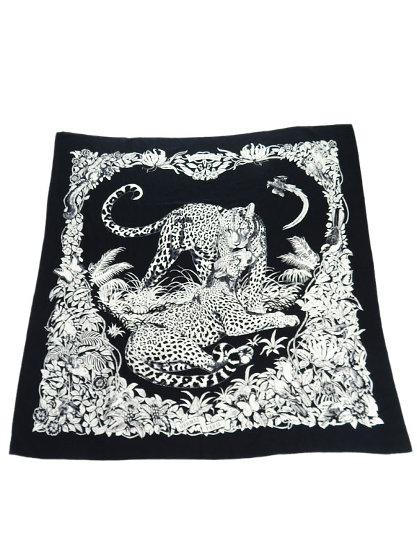 HERMES】エルメス『カレ140 カシミヤ×シルク ジャングル・ラブ JUNGLE