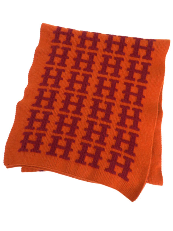 HERMES】エルメス『マルジェラ期 Hロゴ カシミヤマフラー』レディース