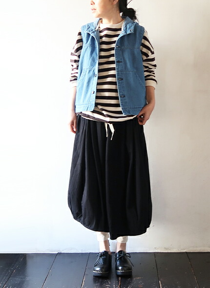 TIGRE BROCANTE ティグルブロカンテ 6オンスデニム バレルロングスカート