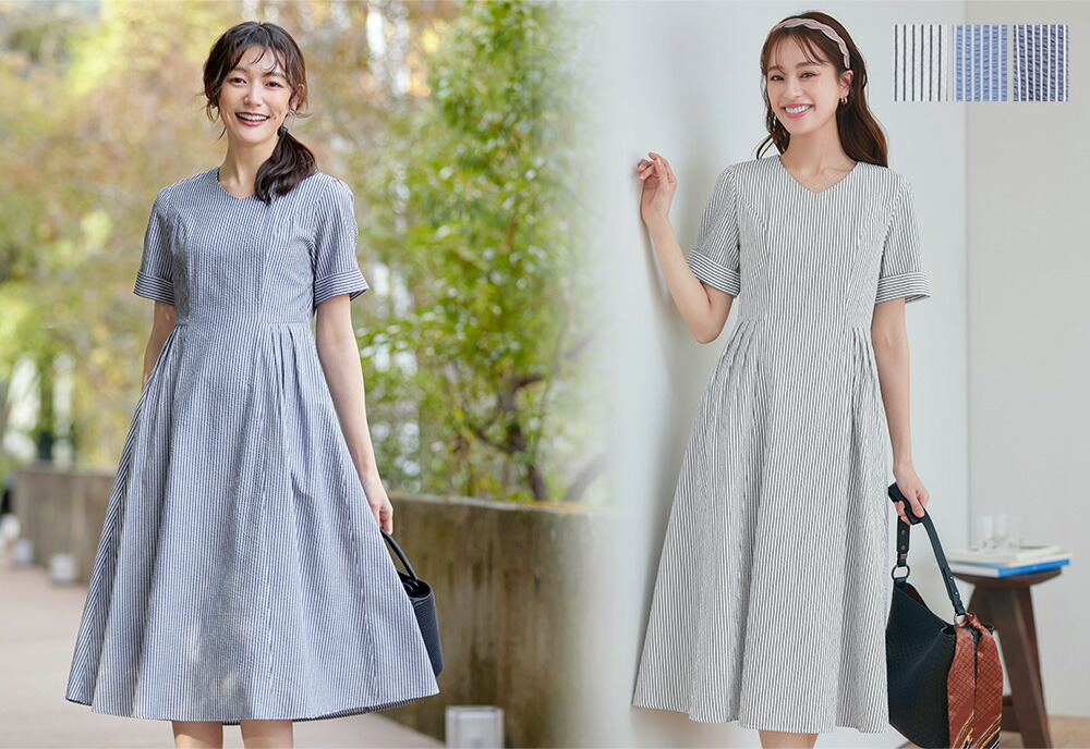 楽天市場】サッカーストライプワンピース レディース ワンピース