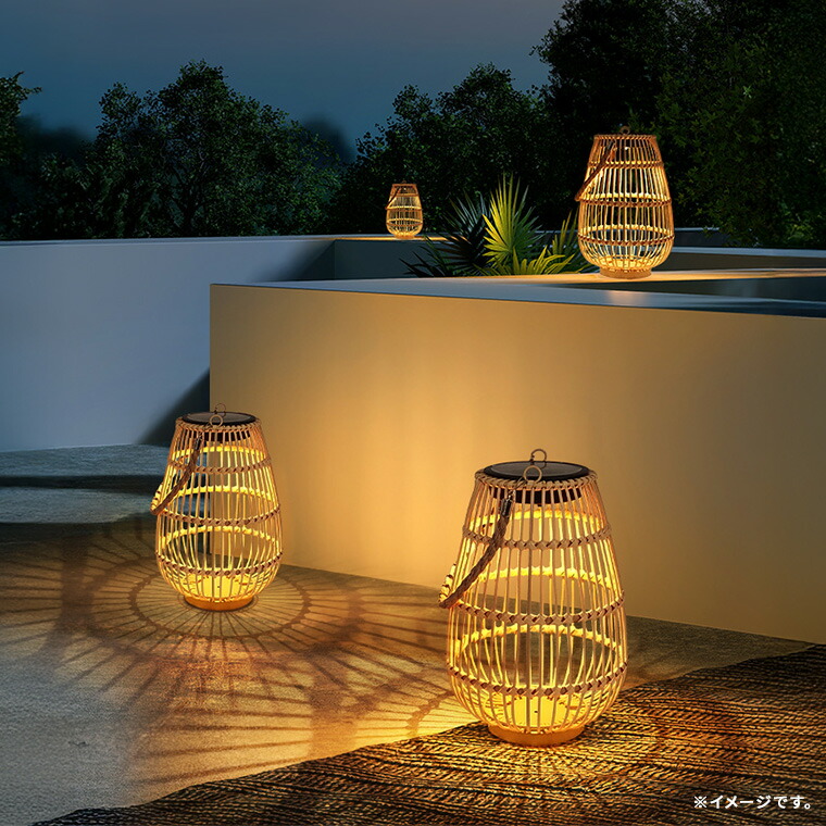 楽天市場】ソーラー ガーデンライト 和風 籐ランタン 2Way充電 電球色