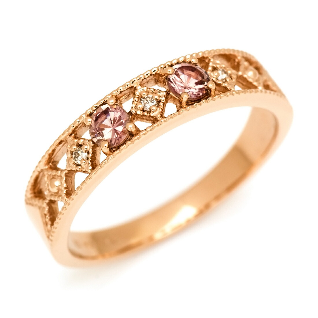 楽天市場】K18 ガーネット ダイヤモンド ハート リング 「carino