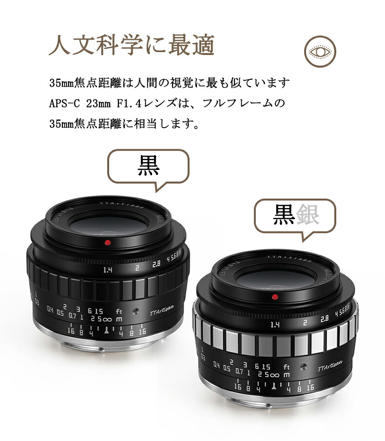 楽天市場】銘匠光学 TTArtisan 23mm F1.4 単焦点レンズ マニュアル