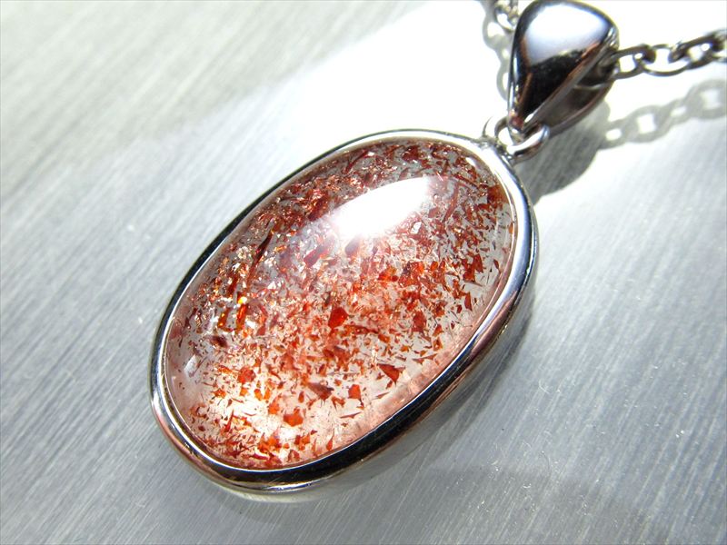 S級 ストロベリークォーツ ファイアークォーツ ペンダントトップ 縦