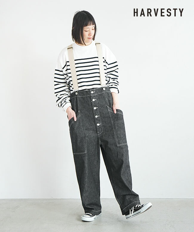 A12401]HARVESTY(ハーベスティ) サスペンダーガーデンパンツ