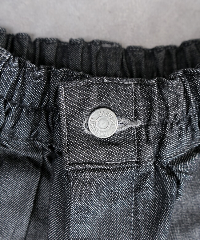 A12410]HARVESTY(ハーベスティ) BLACK DENIM CIRCUS PANTS ブラック
