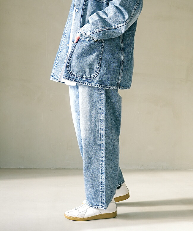 D12500]tsuzuli(ツヅリ) EZ 5P PANTS INDIGO DENIM (ACID WASH) パンツ
