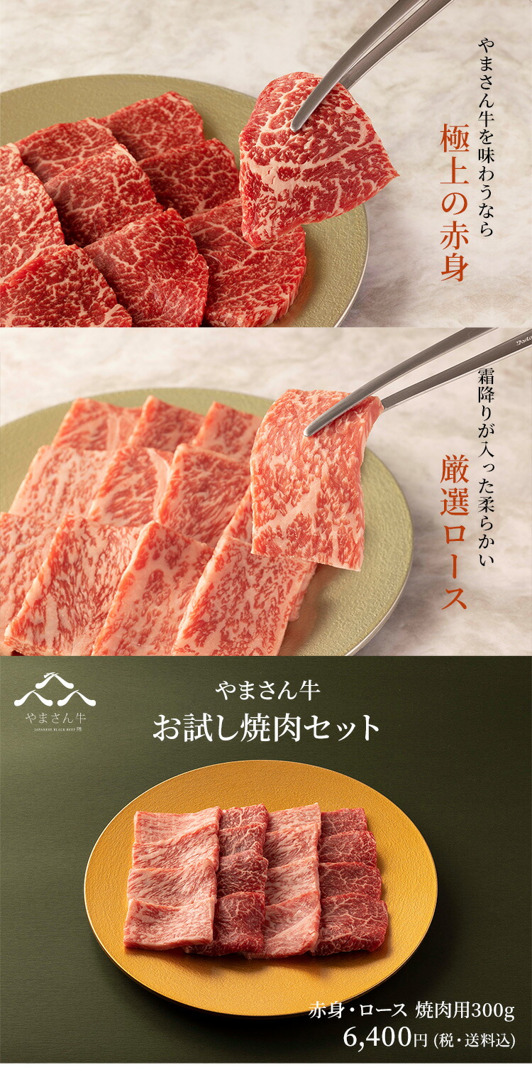 楽天市場】黒毛和牛 やまさん牛 やまさん牛お試し焼肉セット300g