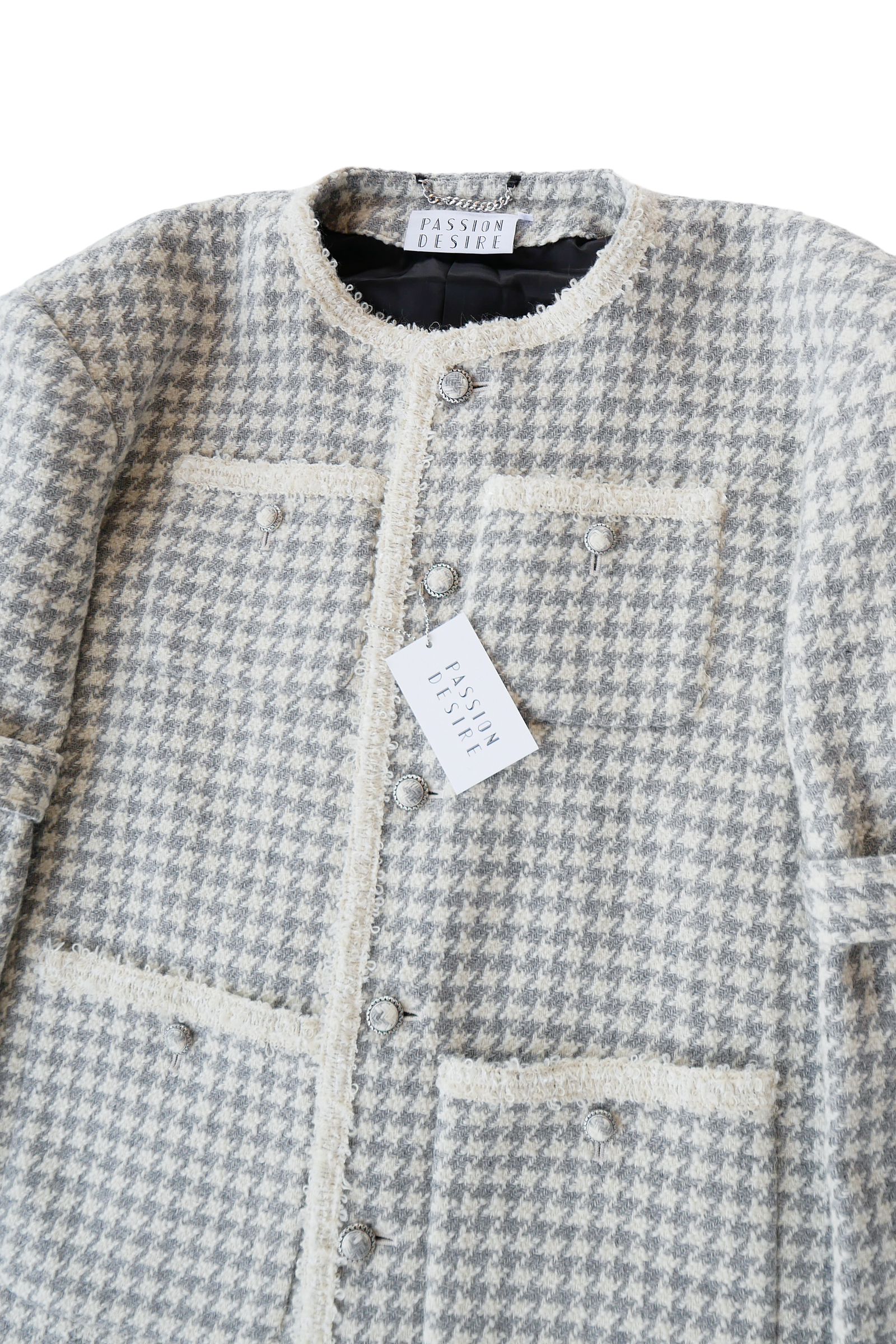 el conductorH - ツイード ノーカラー ボンデージ ジャケット | 3RD[i