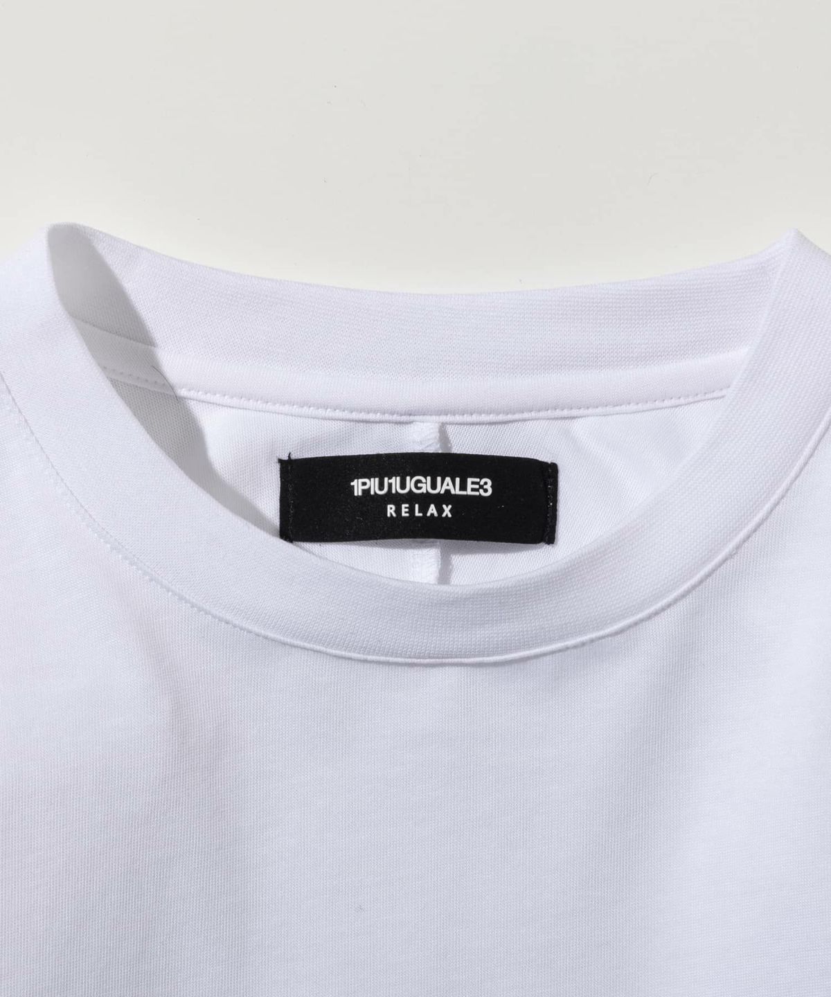 1PIU1UGUALE3 RELAX - ラインストーンヘムシルケットロングTシャツ | T